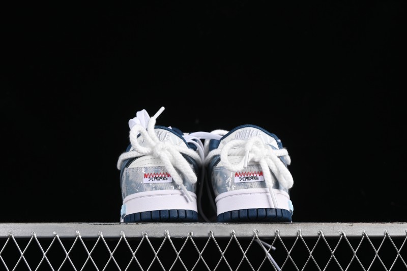 Nike Dunk Low Panda Prank Wave Rider - Silver Blue Shark Low Top Casual Sneakers - DD1391-400