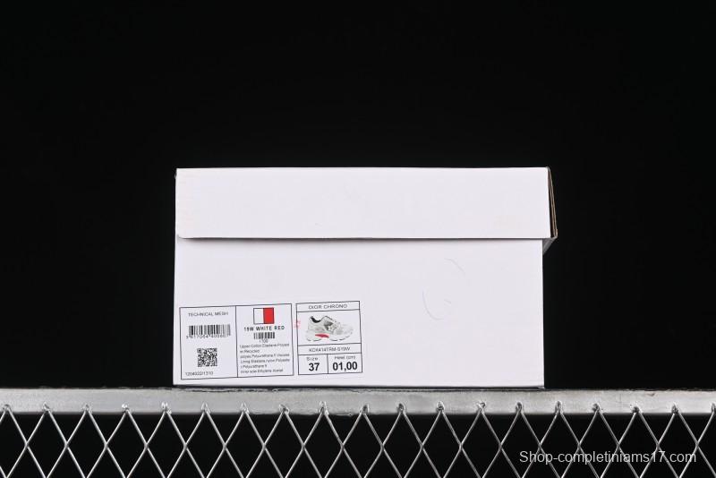 Dior Chrono Round Toe Lace-Up Lifestyle Casual Running Sneakers - 19W WHITE RED