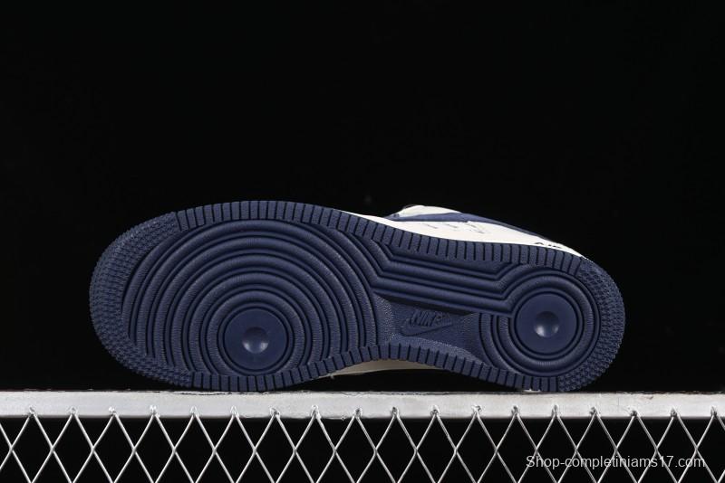 Nike Air Force 1 '07 Low Stussy Collaboration - Blue Red Print Low-Top Casual Sneakers - XZ3318-566