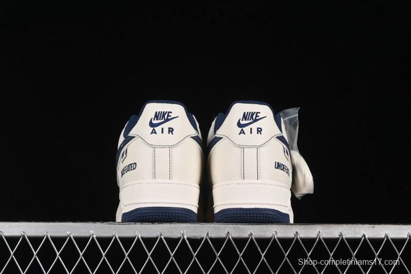 Nike Undefeated x Air Force 1 Low Casual Sneakers in Dark Blue Hemp with Reflective Details - UT2023-205