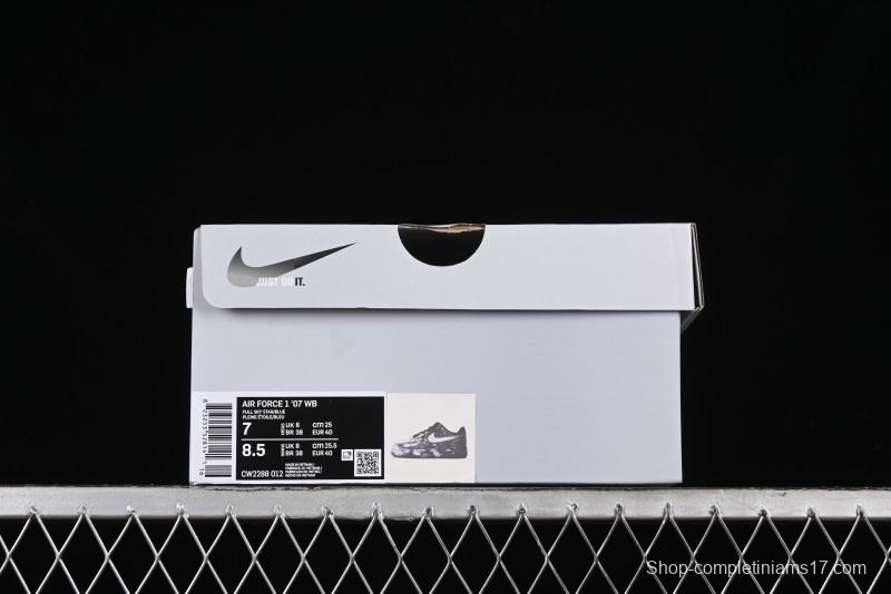 Nike Air Force 1 '07 Low Graffiti Black Silver Anime Hand-Painted Casual Sneakers - CW2288-012