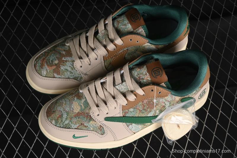 Nike Travis Scott x Fragment Design x Air Jordan 1 Low OG SP AJ1 Retro Sneakers - JH6088-611