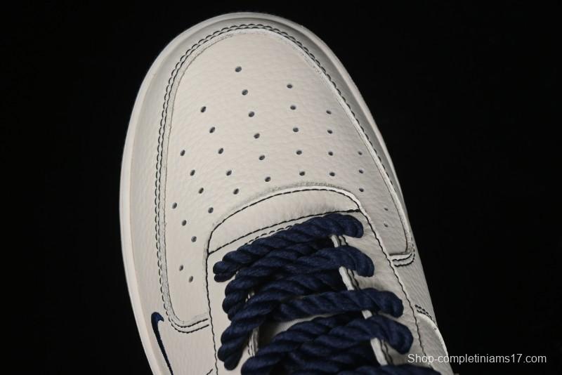 Nike Undefeated x Air Force 1 Low Casual Sneakers in Dark Blue Hemp with Reflective Details - UT2023-205