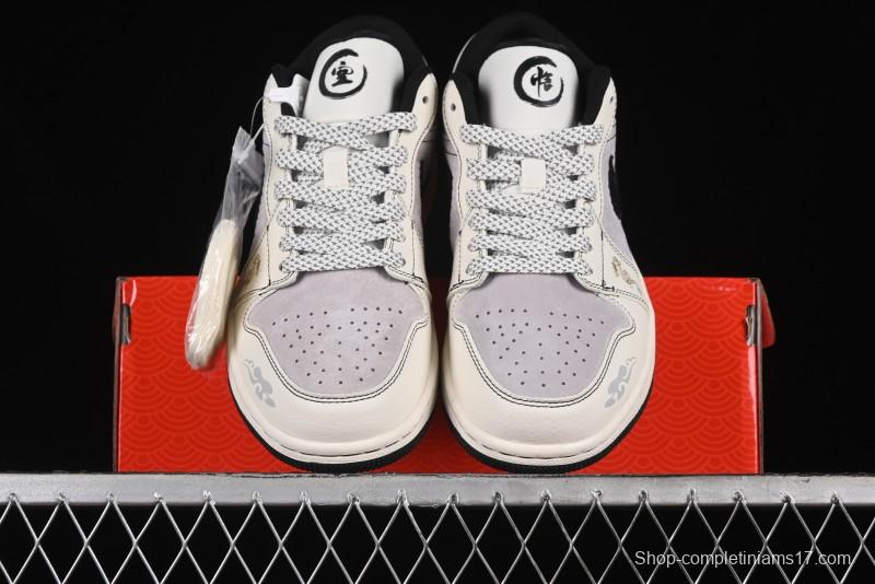 Nike Air Jordan 1 Low Retro Basketball Shoes Custom Black Myth Wukong Design - SJ9950-042