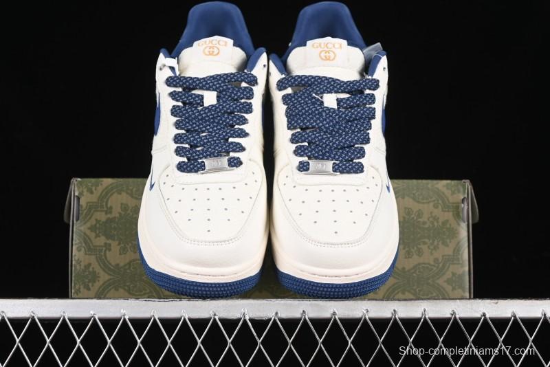 Nike Air Force 1 '07 Low Gucci Collaboration - Light Blue Linen Low-Top Casual Sneakers - XZ3398-788