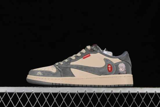 Nike Travis Scott x Fragment Design x Air Jordan 1 Low OG SP AJ1 Retro Sneakers - CH6336-013