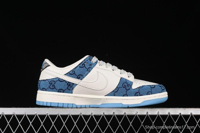 Nike SB Dunk Low Gucci Collaboration - Royal Blue Anniversary High-End Custom Low-Top Casual Sneakers CF3688-002