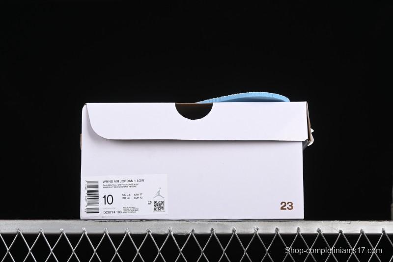 Nike Air Jordan 1 Low Casual Sneakers in White-Grey - FQ7687-300