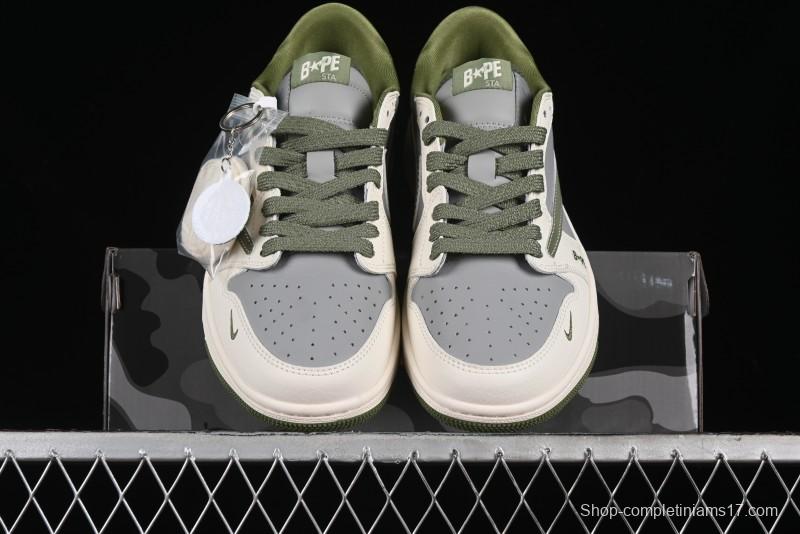 Nike Travis Scott x Fragment Design x Air Jordan 1 Low OG SP AJ1 Bape Collaboration - BB6511-621