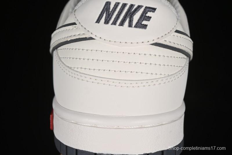 Nike SB Dunk Low Supreme Collaboration - Beige Grey Swoosh Anniversary Customized Low-Top Casual Skate Shoes - DJ2024-014