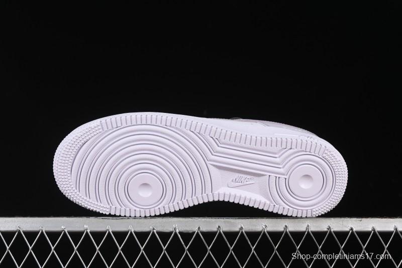 Nike Air Force 1 '07 Low Casual Sneakers with Anime-Inspired Light Gray Purple Spray Paint Design - DY8899-004