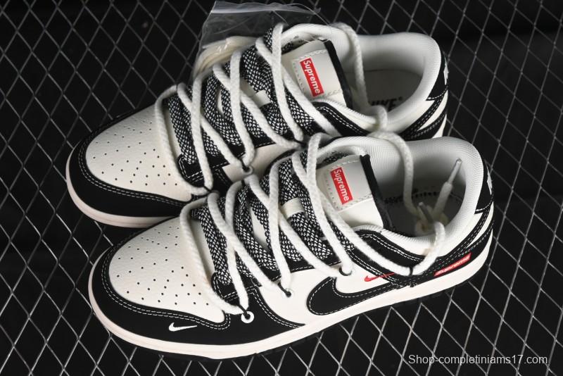 Nike SB Dunk Low SUP Collaboration - Strap Black Hook Anniversary High-End Custom Low-Top Casual Skate Shoes - SJ2068-288