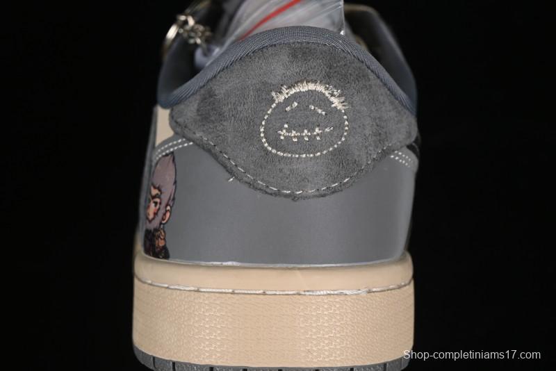 Nike Travis Scott x Fragment Design x Air Jordan 1 Low OG SP AJ1 Retro Sneakers - CH6336-013