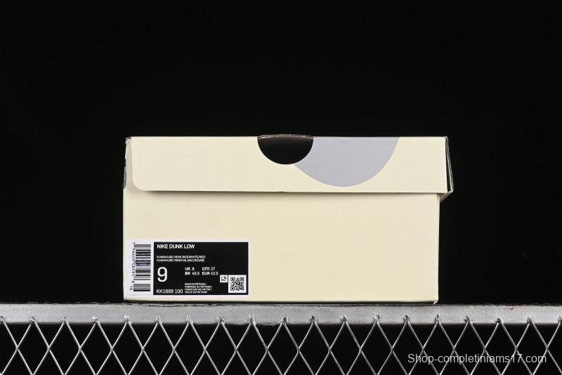 Nike SB Dunk Low Comme des Garcons Collaboration - Off-White Small Red Hook Anniversary High-End Custom Low-Top Casual Skate Shoes - KK1688-100