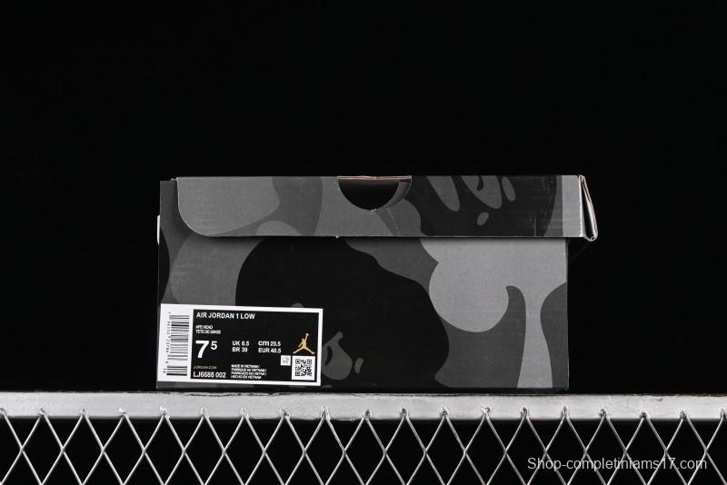 Nike Air Jordan 1 Low AJ1 Bape Collaboration - Pig Eight Patchwork Custom High-End Low-Top Basketball Shoes - LJ6688-002