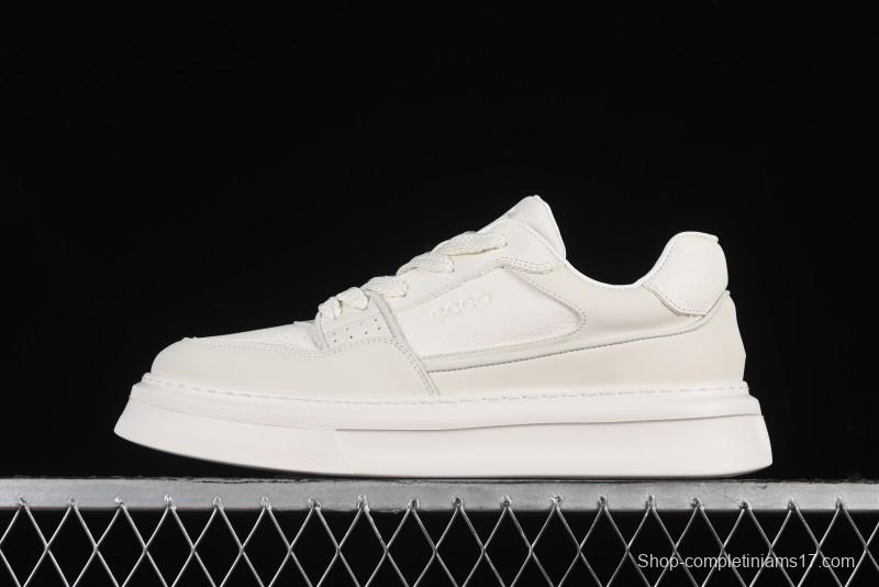 ECCO 2024 New Fashion Simple Versatile Genuine Leather White Sneakers - 61881301002