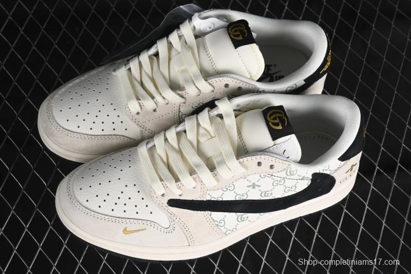 Nike Travis Scott x Fragment Design x Air Jordan 1 Low OG SP AJ1 Retro Sneakers - SJ2068-106