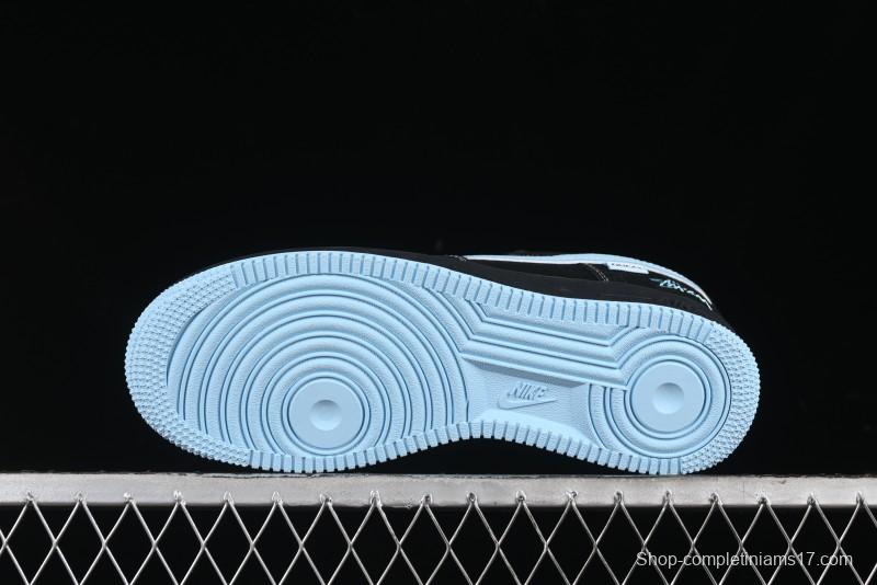 Nike Air Force 1 '07 Low Stussy Collaboration - Black Tiffany Low-Top Casual Sneakers - KK1988-008