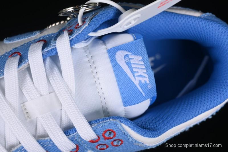 Nike SB Dunk Low Supreme Collaboration - Woven Blue Swoosh Anniversary Custom Low-Top Casual Skate Shoes - KK1888-015