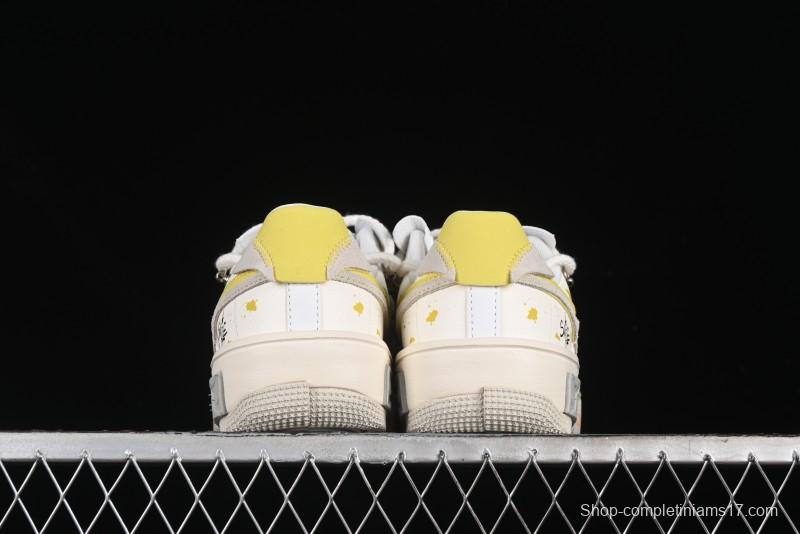 Nike Air Force 1 Fontanka Custom Graffiti Low-Top Casual Sneakers with Deconstructed Dual Laces - DV6984-001
