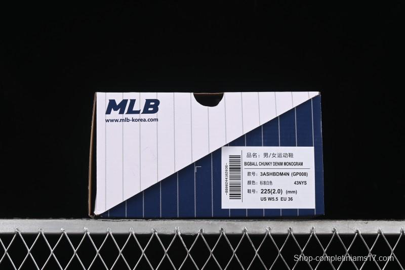 New York Yankees MLB Bigball Chunky Denim Monogram Platform Sneakers - 3ASHBDM4N43NYS