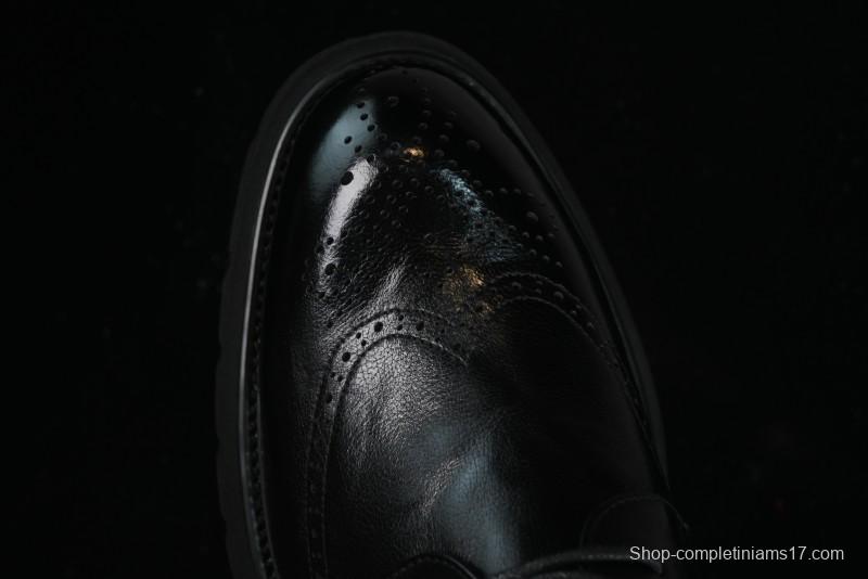 Ecco Block Brogue Business Derby Round Toe Genuine Leather Dress Shoes - 63667201001