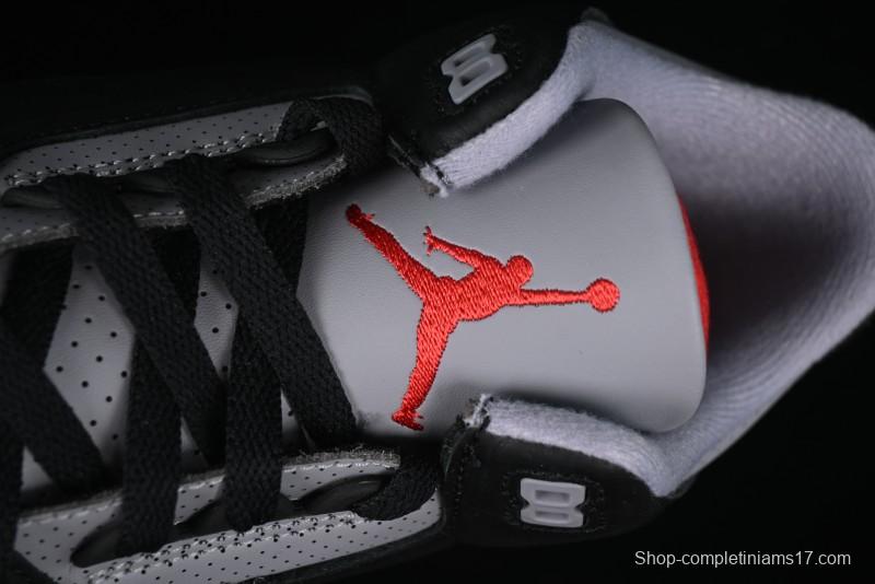 Nike Air Jordan 3 Retro Black Cement Sneakers with Visible Air Cushion - DN3707-010
