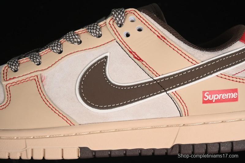 Nike SB Dunk Low SUP Collaboration - Distressed Black Swoosh Anniversary Custom Low-Top Skate Shoes - MM1089-021