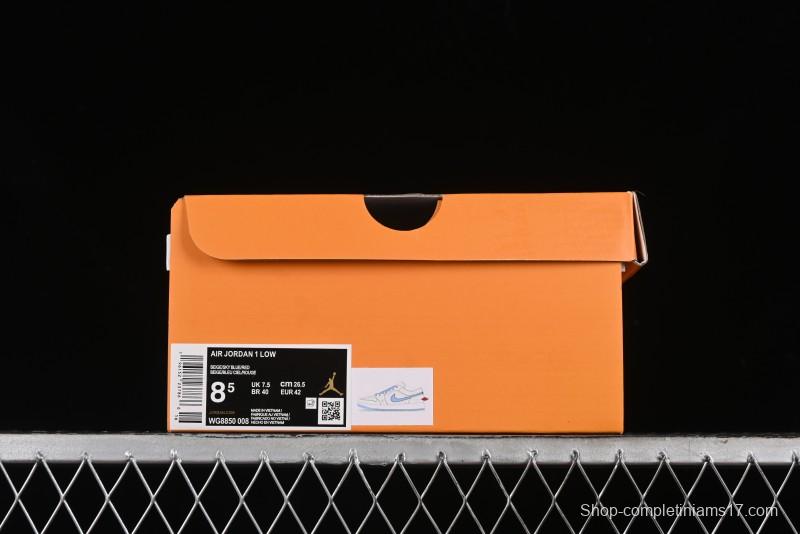 Nike Air Jordan 1 Low LV Collaboration - Light Blue Print Retro Basketball Shoes - WG8850-008