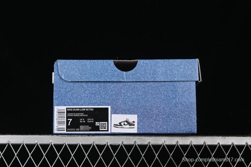 Nike SB Dunk Low Levi's Collaboration - Black Printed Denim Anniversary Customized Low-Top Casual Sneakers - XX2025-109