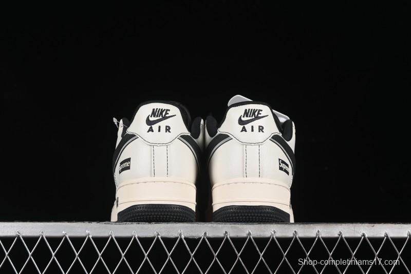 Nike Air Force 1 '07 Low Supreme Collaboration - Beige Grey Pigskin Low-Top Casual Sneakers - XZ6188-018