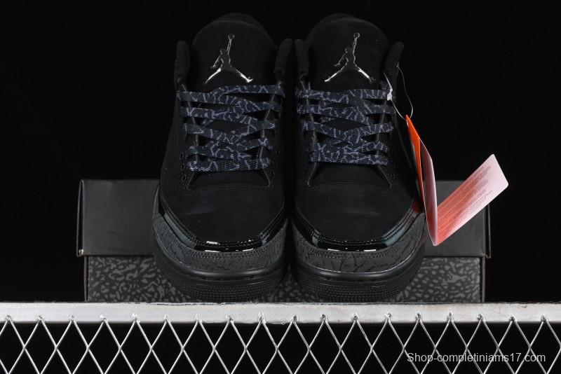 Nike Air Jordan 3 Retro Basketball Shoes in Midnight Black - CT8532-001