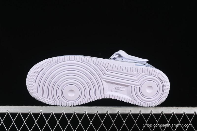 Nike Air Force 1 Mid Custom Hand-Painted Broken Three Hooks Shadow Spray-Painted Strap Mid-Top Casual Sneakers - CW2289-111