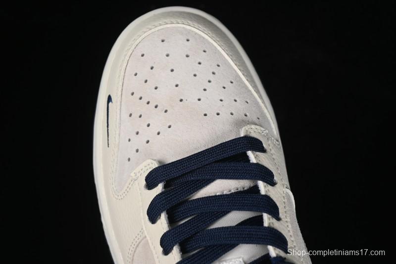 Nike SB Dunk Low The North Face Collaboration - Grey Pigskin White Swoosh Anniversary Custom Low-Top Casual Skate Shoes - KK1333-006