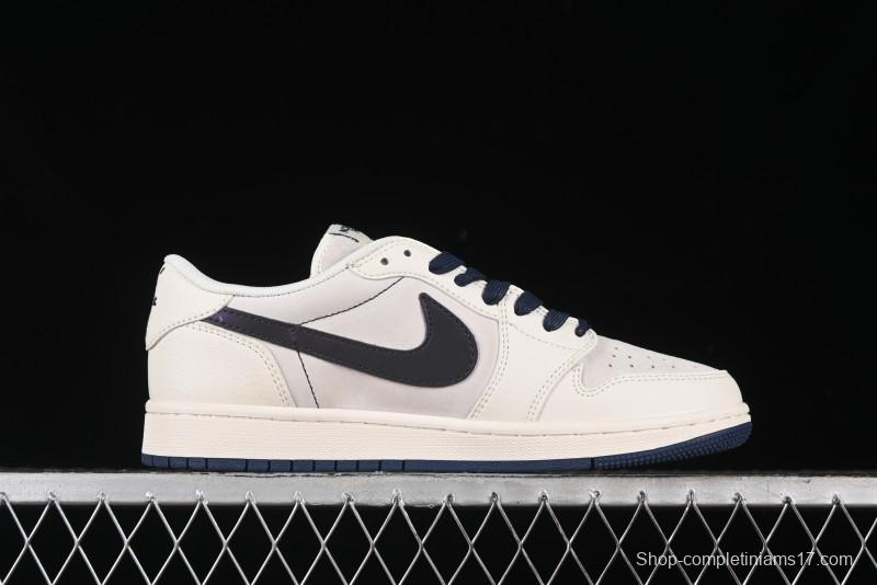 Nike Travis Scott x Fragment Design x Air Jordan 1 Low OG SP AJ1 Low Top Casual Sneakers - XY2688-110