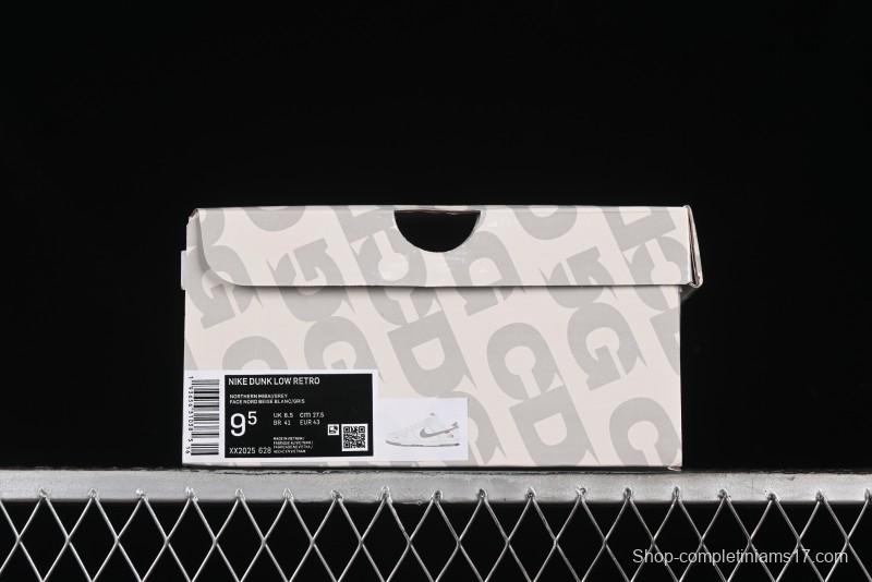 Nike SB Dunk Low Supreme The North Face Collaboration - Light Gray Reflective Swoosh Anniversary Custom Edition Low-Top Casual Skate Shoes - XX2025-628