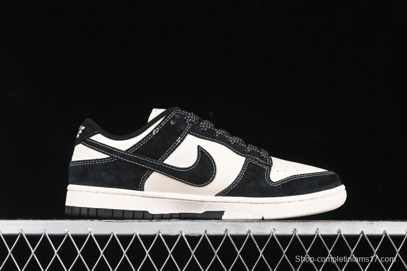 Nike SB Dunk Low SUP Collaboration - Black White Black Swoosh Anniversary Custom Low-Top Casual Skate Shoes - MM1089-020