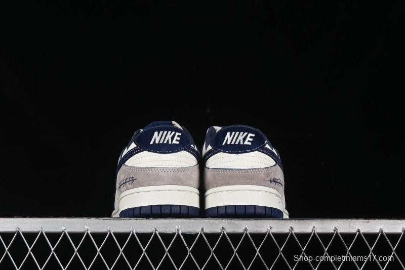 Nike SB Dunk Low UN Collaboration - Splatter Navy Swoosh Anniversary Custom Low-Top Casual Skate Shoes - DJ2024-041
