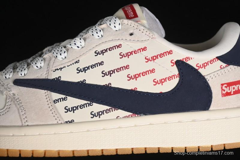 Nike Travis Scott x Fragment Design x Air Jordan 1 Low OG SP AJ1 Supreme Collaboration - JH6088-613