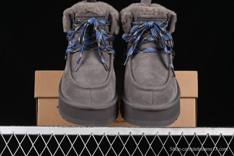 UGG Classic Mini II Fur Lace-Up Platform Mini Boots with Treadlite Outsole - 1143954