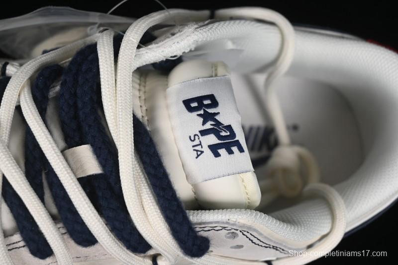 Nike SB Dunk Low BAPE Collaboration - Strap Blue Swoosh Anniversary Customized Low-Top Casual Sneakers SJ2068-298