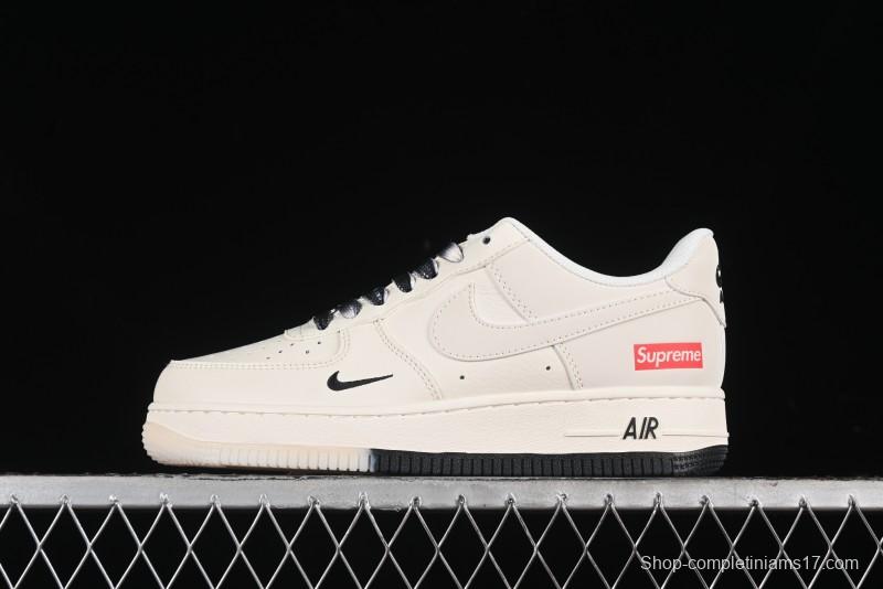 Nike Air Force 1 '07 Low Supreme Collaboration - White Black Two-Tone Low-Top Casual Sneakers - BB7577-217