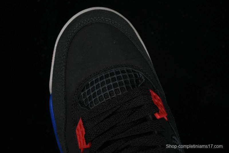 Nike Air Jordan 4 Retro Basketball Shoes in Black, Blue and Neutral Grey - FV5029-003