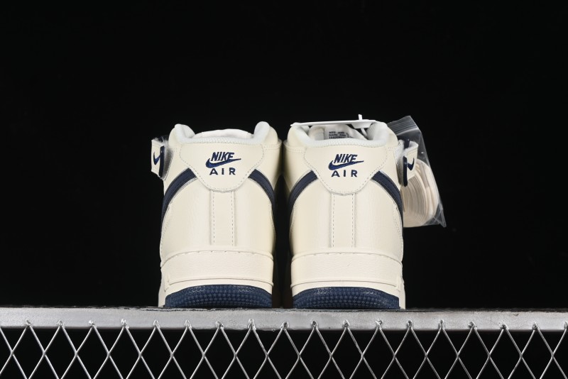 Nike Air Force 1 '07 Mid Deep Blue Two-Tone Sole Mid-Top Casual Sneakers with Reflective Stars - XL0236-233