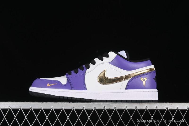 Nike Air Jordan 1 Low AJ1 Retro Basketball Shoes Lakers Purple Gold Kobe Tribute - DC2024-028