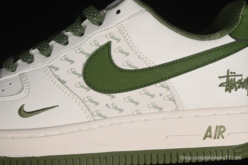 Nike Air Force 1'07 Low Stussy Collaboration - White Mint Green Low-Top Casual Sneakers - XZ3328-003