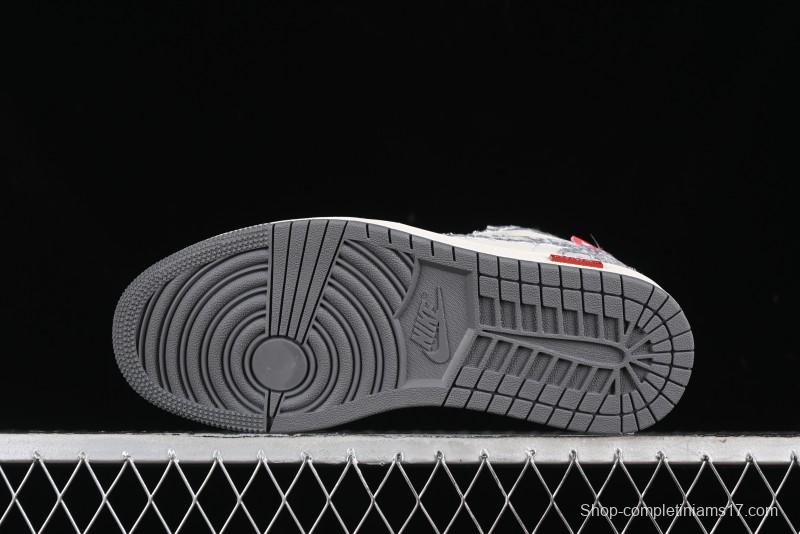 Nike Air Jordan 1 Low AJ1 Dior Collaboration - Grey Blue Red Label Retro Basketball Shoes - SJ9950-037