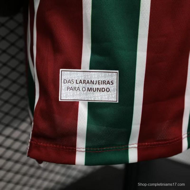 Player Version 25/26 Fluminense Green and Burgundy Vertical Striped with White Trim Jersey