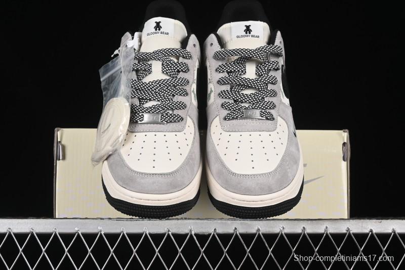 Nike Air Force 1 '07 Low Violent Bear Collaboration - Grey Black Print Low-Top Casual Sneakers - SJ9188-002