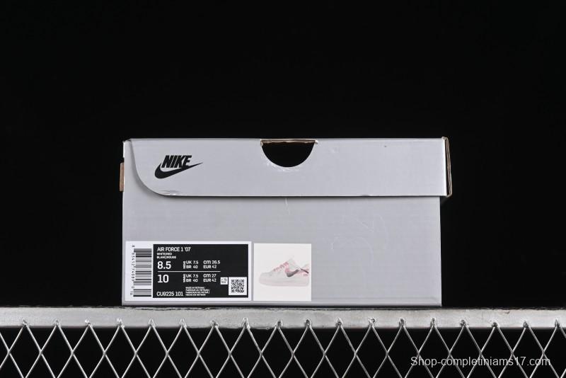 Supreme x Nike Air Force 1 '07 Low Casual Sneakers with Broken Swoosh and Anime-Inspired Spray Paint Design - CU9225-101